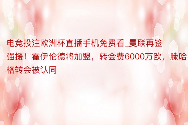 电竞投注欧洲杯直播手机免费看_曼联再签强援！霍伊伦德将加盟，转会费6000万欧，滕哈格转会被认同