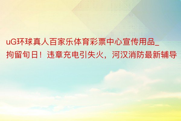 uG环球真人百家乐体育彩票中心宣传用品_拘留旬日！违章充电引失火，河汉消防最新辅导