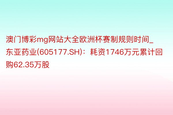 澳门博彩mg网站大全欧洲杯赛制规则时间_东亚药业(605177.SH)：耗资17