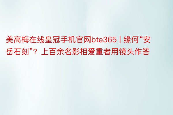 美高梅在线皇冠手机官网bte365 | 缘何“安岳石刻”？上百余名影相爱重者用镜